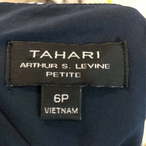 Tahari Womens Jumpsuit Blue White Diamond Stretch - Picture 5 of 7